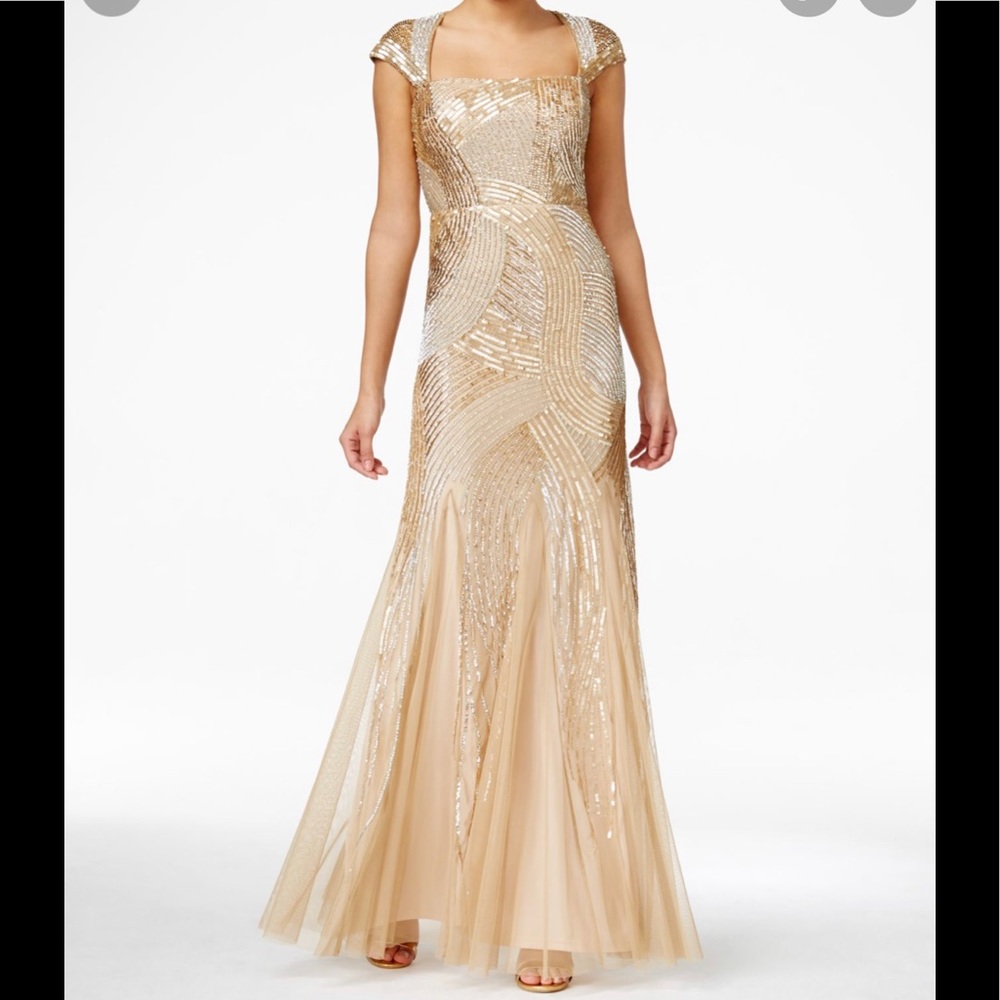 Womens gold sequin long dress